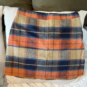 Lulu lined Wool plaid mini skirt